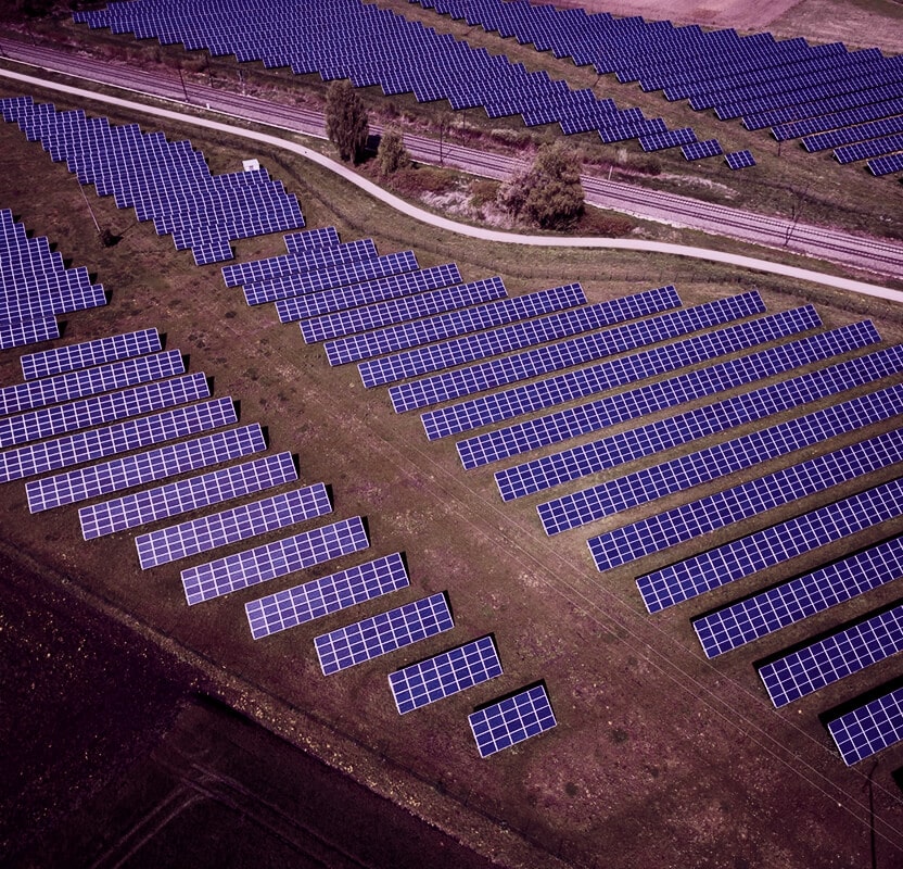 Aerial view of solar plant